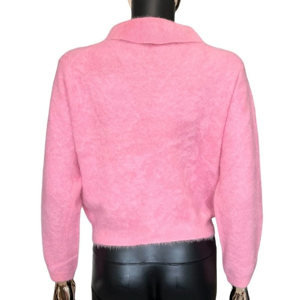 Vintage Toni Ann Pink Angora Wool Sweater Size 40 Fuzzy 1970s - Picture 4 of 9